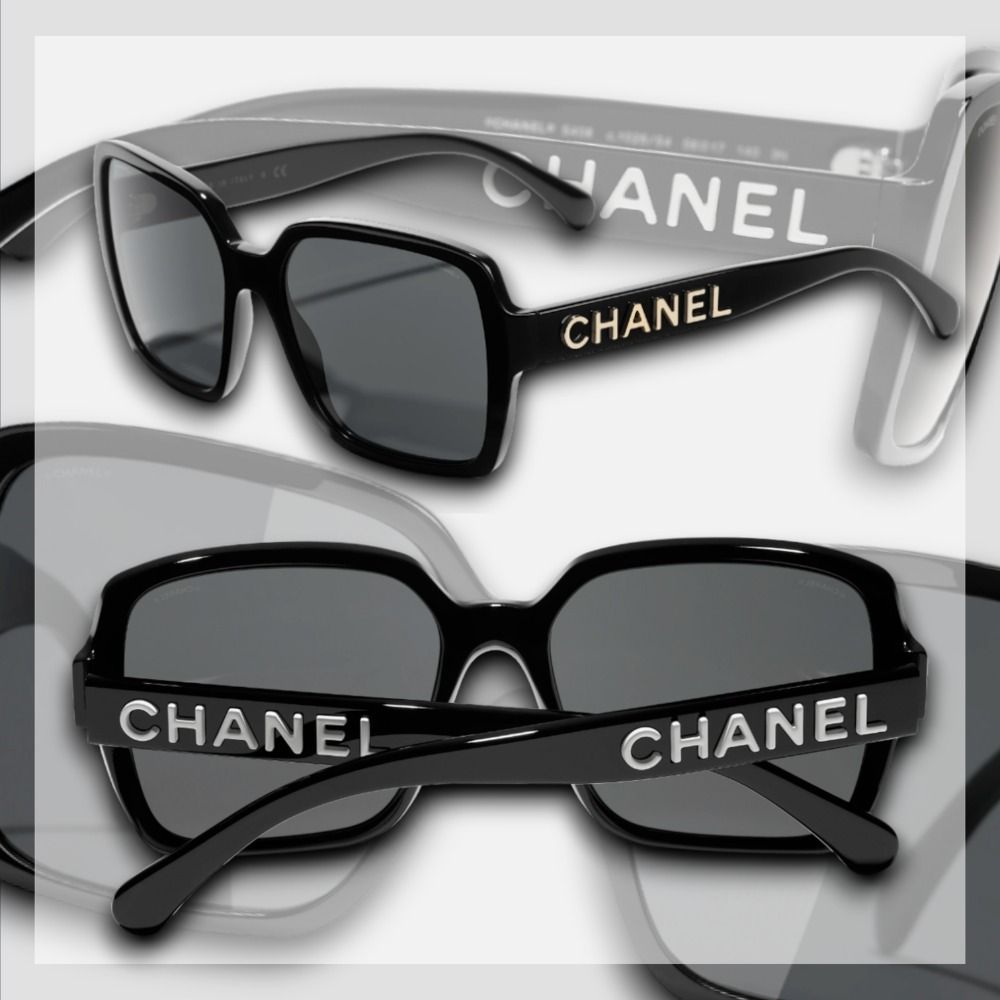 本物保証/CHANEL スクエアメガネ サングラス ロゴ 人気 2色 (CHANEL