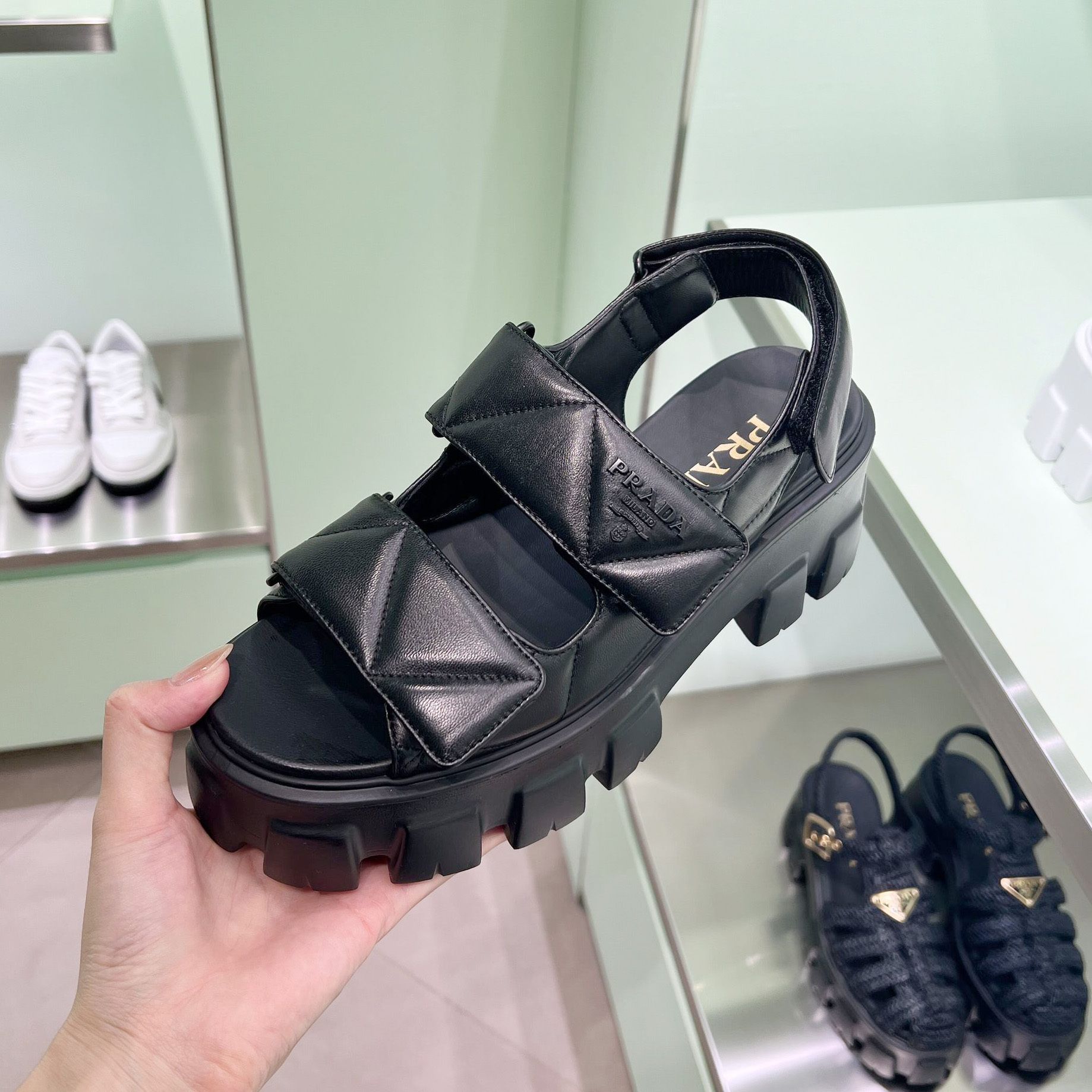 25SS PRADA プラダ モノリス ラバーサンダル ミュール 37 PRADA