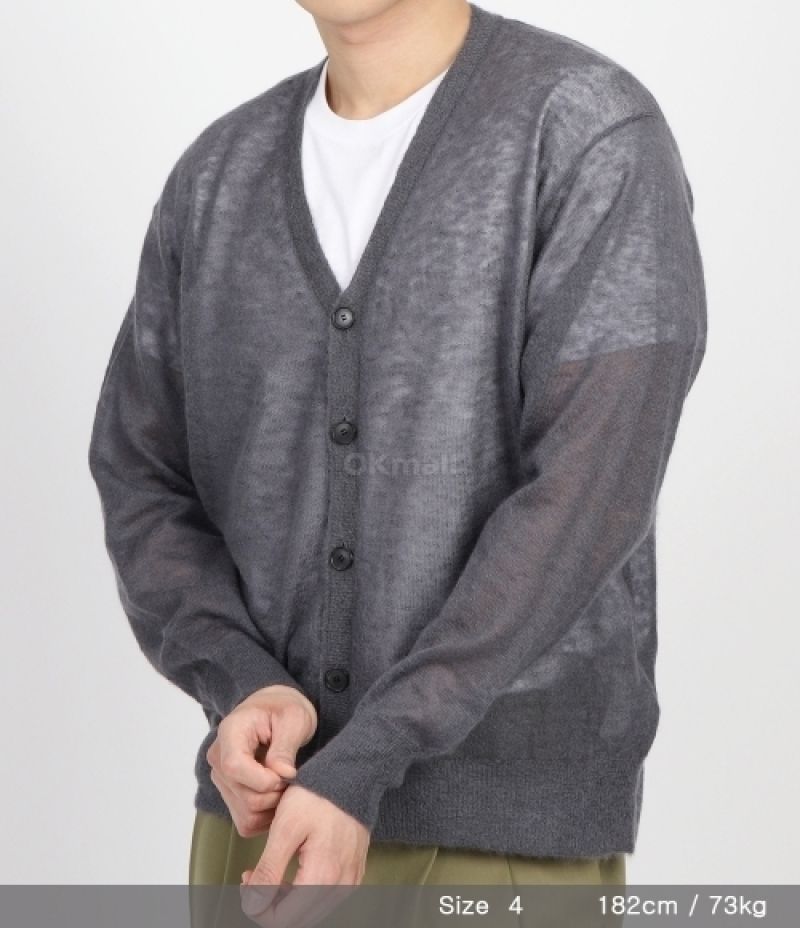 AURALEE｜CARDIGANS (KID MOHAIR SHEER KNIT CARDIGAN DARK (AURALEE