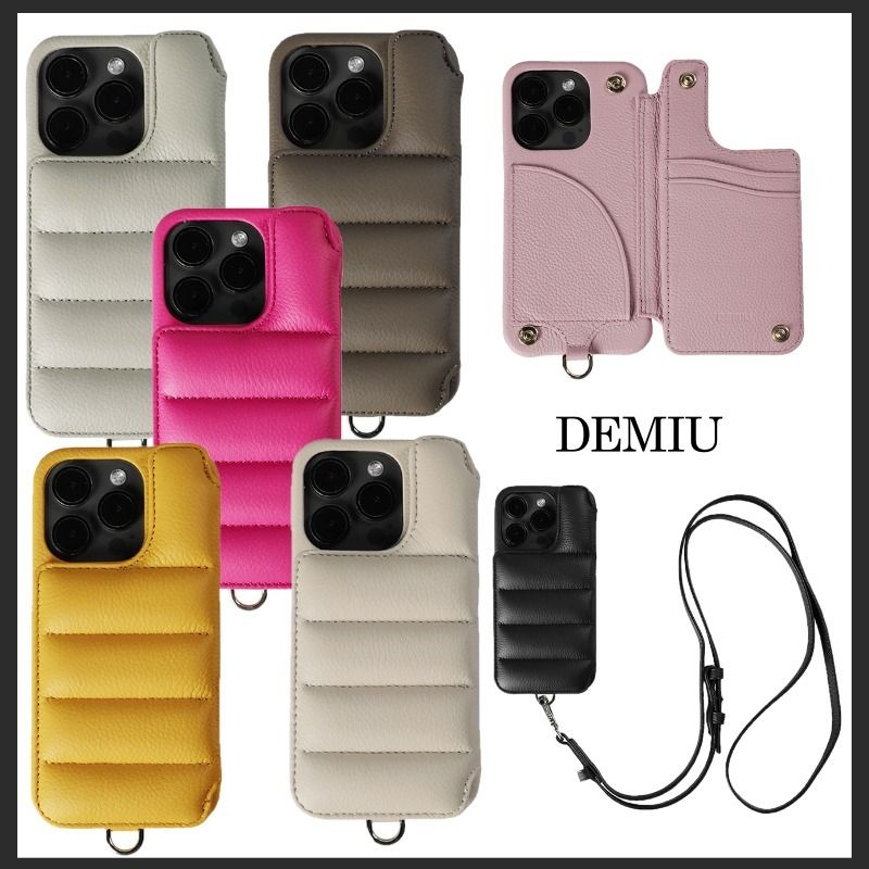 ◇DEMIU デミュウ◇カード収納付き レザー iPhoneスマホケース (DEMIU