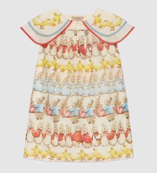 国内発送☆ピーターラビット×GUCCI】プリント ドレス ロゴ (GUCCI