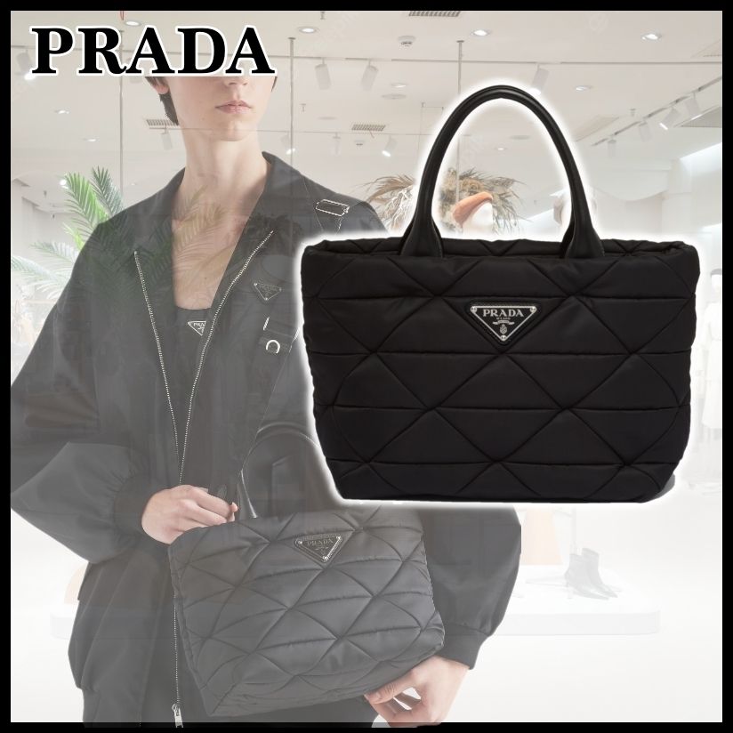 大人気】PRADA スモールキルティングリナイロントートバッグ (PRADA