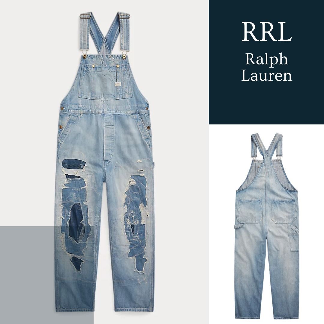 新着【RRL Ralph Lauren】日本製デニム 激リペア オーバーオール (RRL