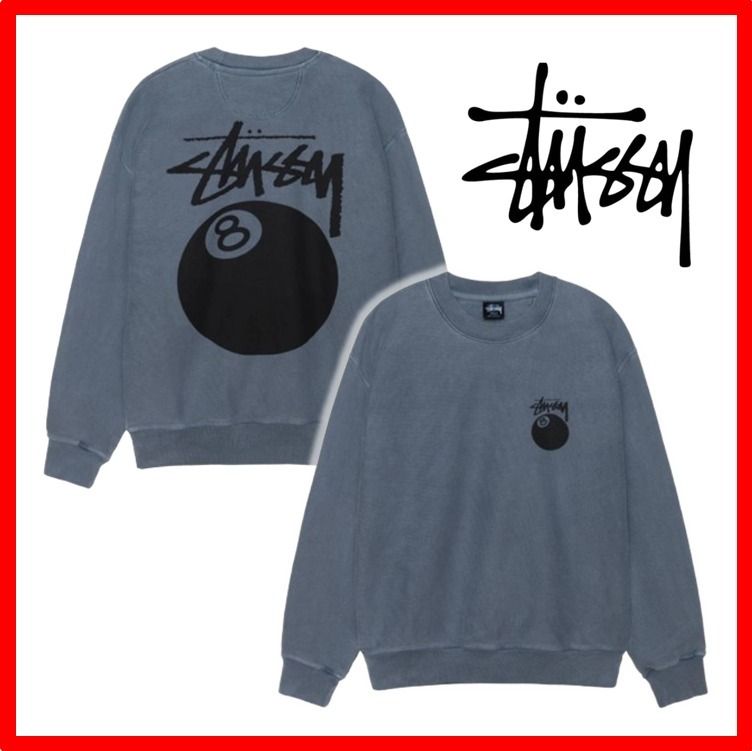 ☆人気☆【Stussy】☆8 BALL CREW PIGMENT DYED☆NAVY☆ (STUSSY