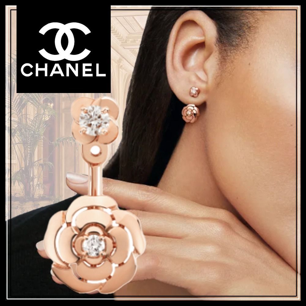 華麗【CHANEL】シャネル カメリアシングルピアス ダイヤモンド (CHANEL