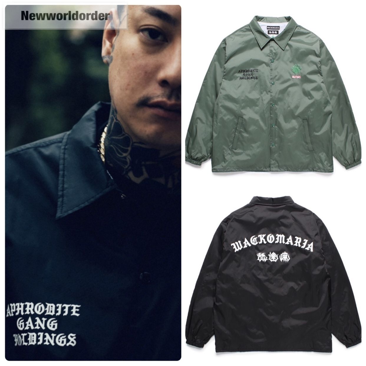 バダサイ着用ワコマリア×舐達麻×ハイタイムズコーチジャケット (WACKO