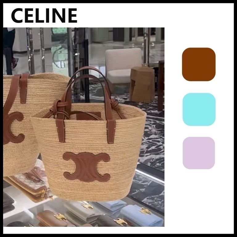 CELINE】セリーヌ ナノ サプル ラフィア＆カーフスキン (CELINE/かご
