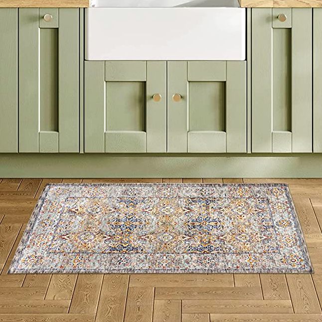 67x114cm ローラアシュレイ*人気 ペルシャ風 ラグ 玄関マット (Laura