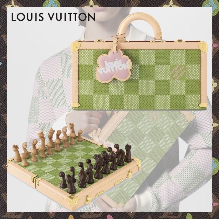 LouisVuitton《チェスボックス》緑 ダミエ チェス駒 DHL 直営店 (Louis