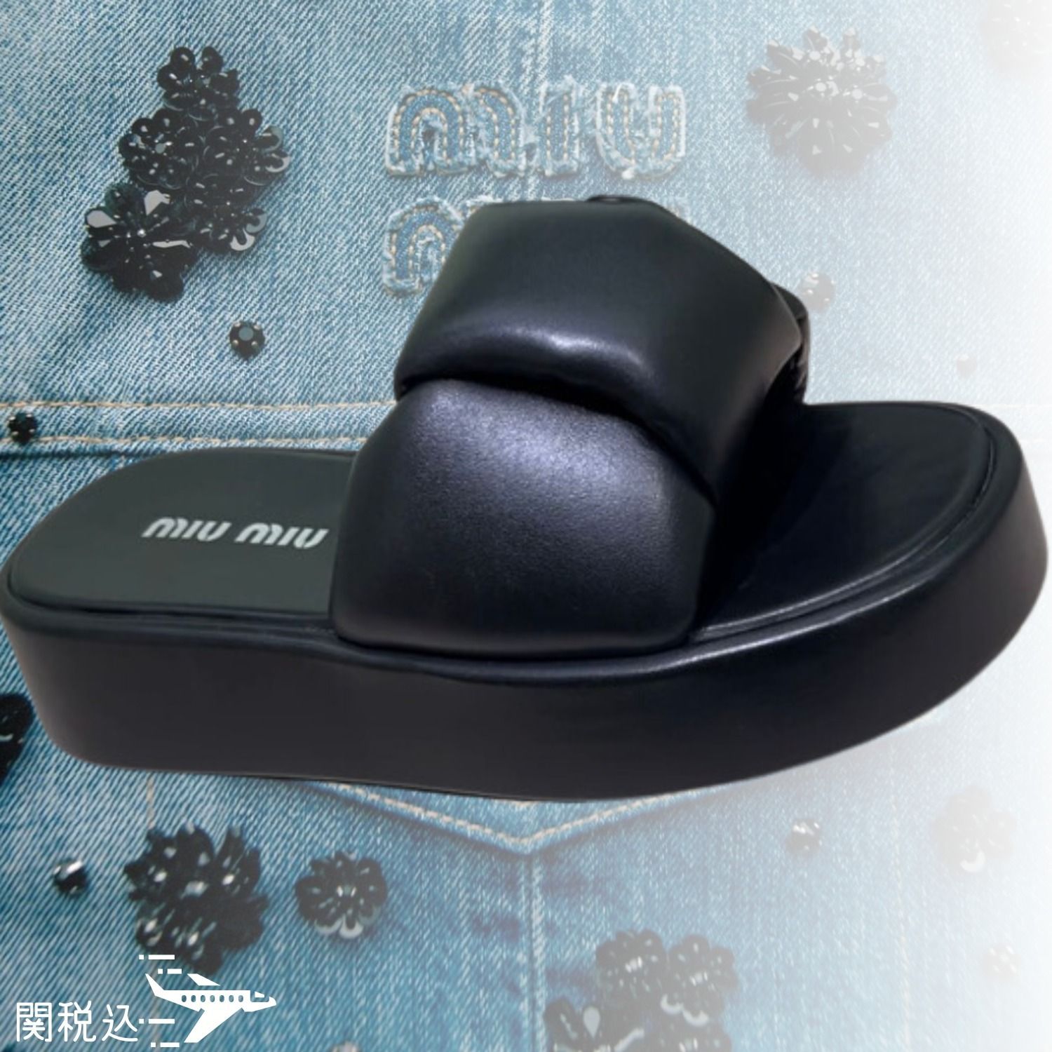 MIU MIU ミュウミュウ プラットフォーム レザー サンダル 5XX550