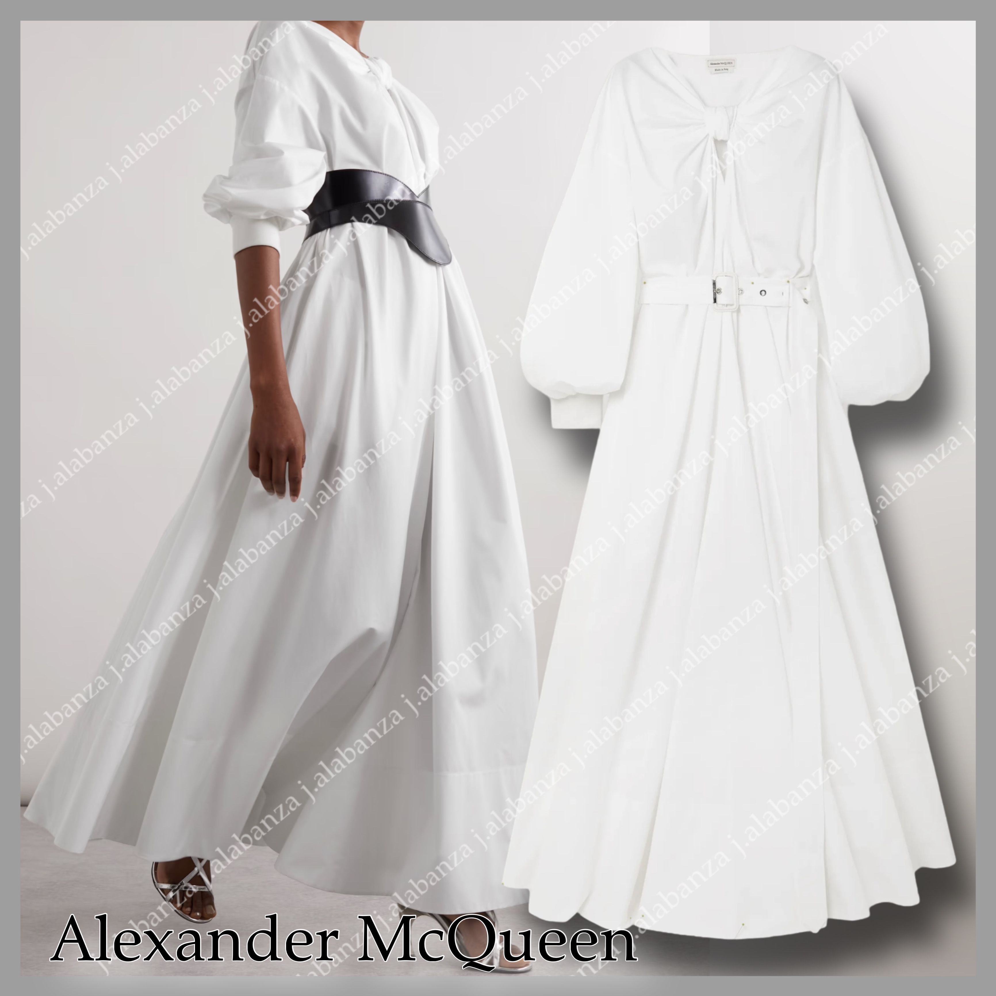 アレキサンダーマックイーン☆ベルト付 コクーン ミディドレス