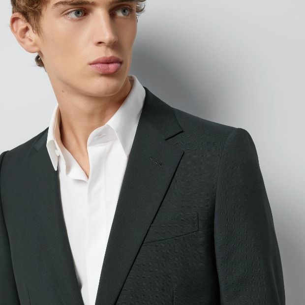 GUCCI《スリム フィット ウール モヘア スーツ》darkblue 直営店