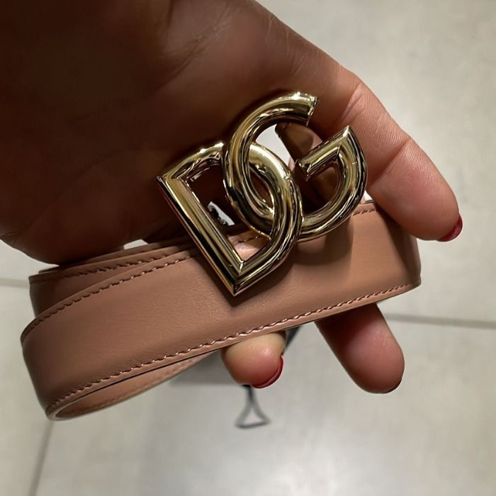 希少 DOLCE&GABBANA ドルガバ DGバックル カーフレザー ベルト (Dolce