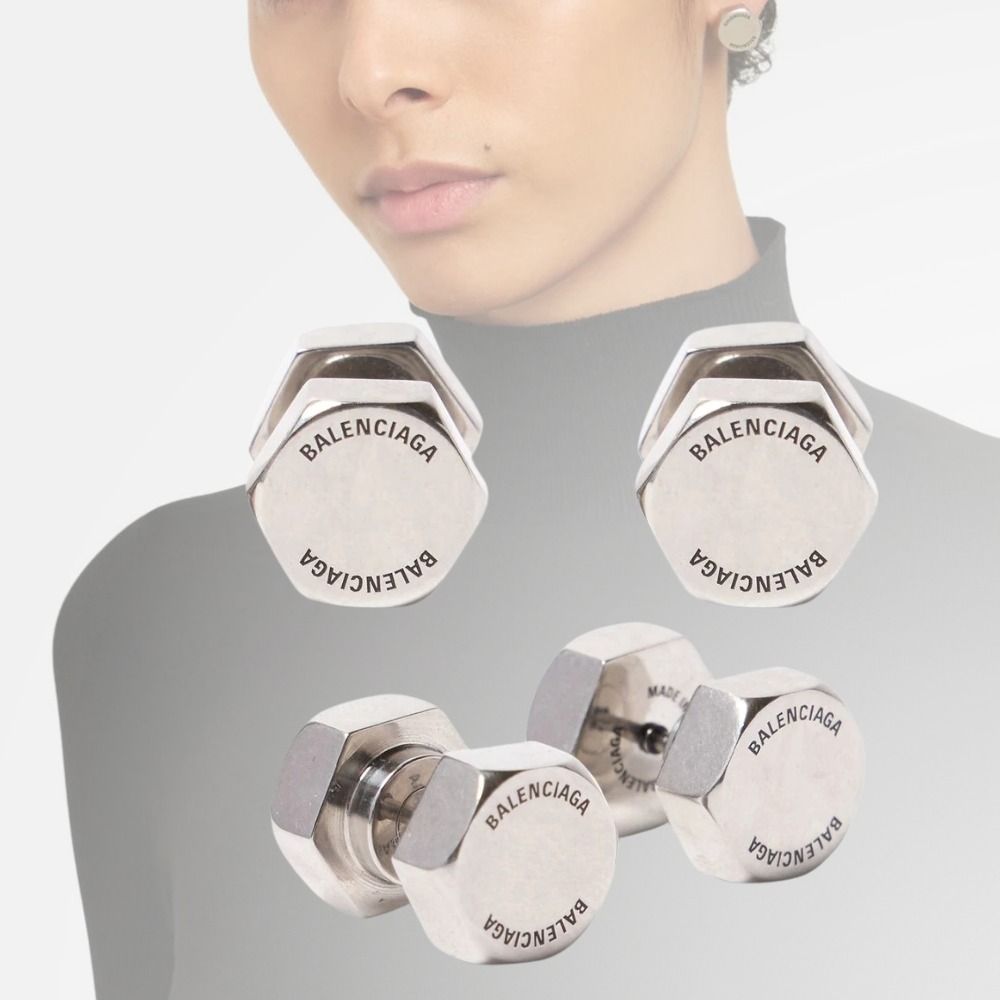 BALENCIAGA】ガレージ ダブルスクリュー ピアス ロゴ 送料込