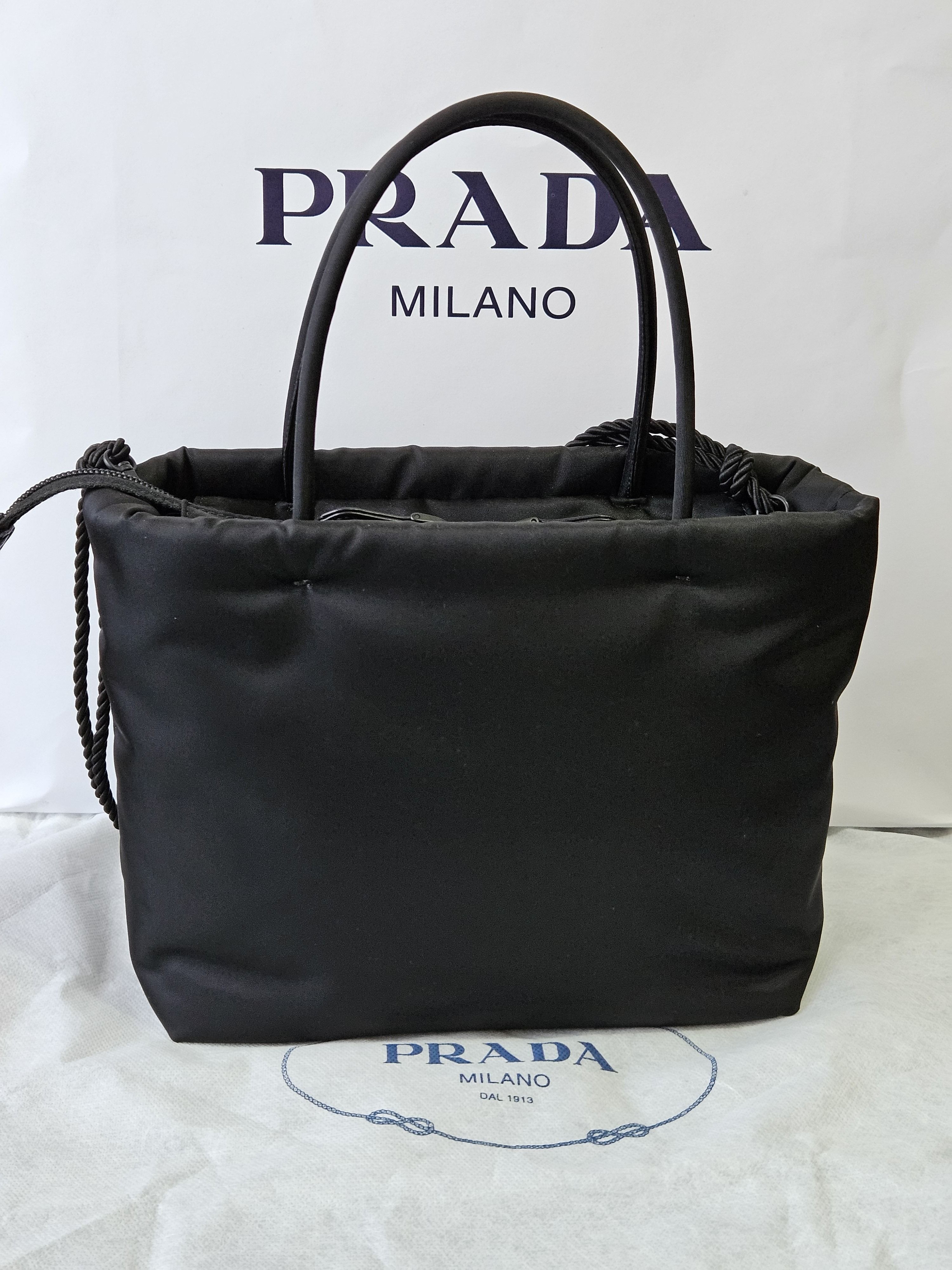 PRADAナイロン♪ビーズ刺繍 ハンドバッグ2way♪ブラック (PRADA