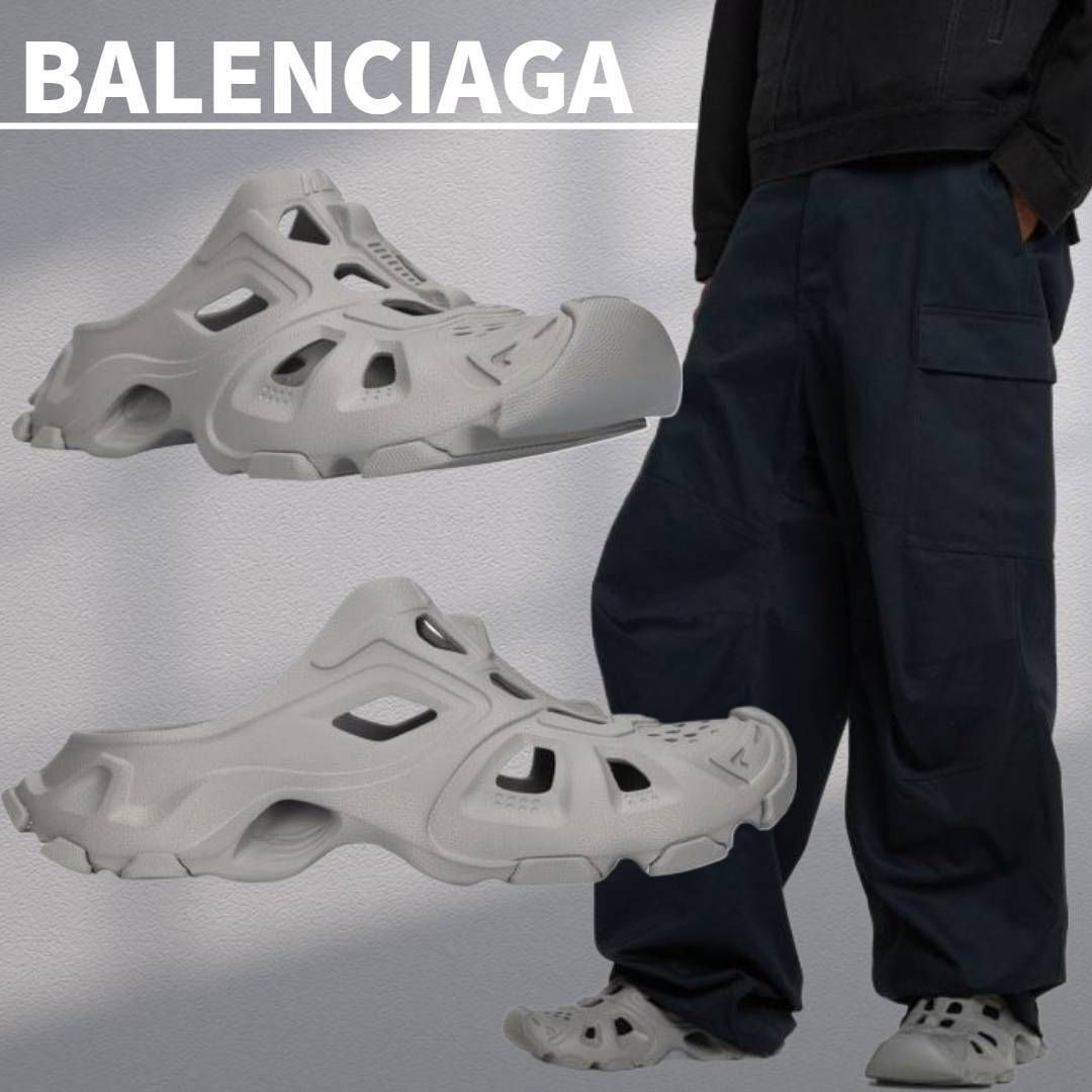 人気☆関税込【BALENCIAGA】HD ラバーミュールGray (BALENCIAGA