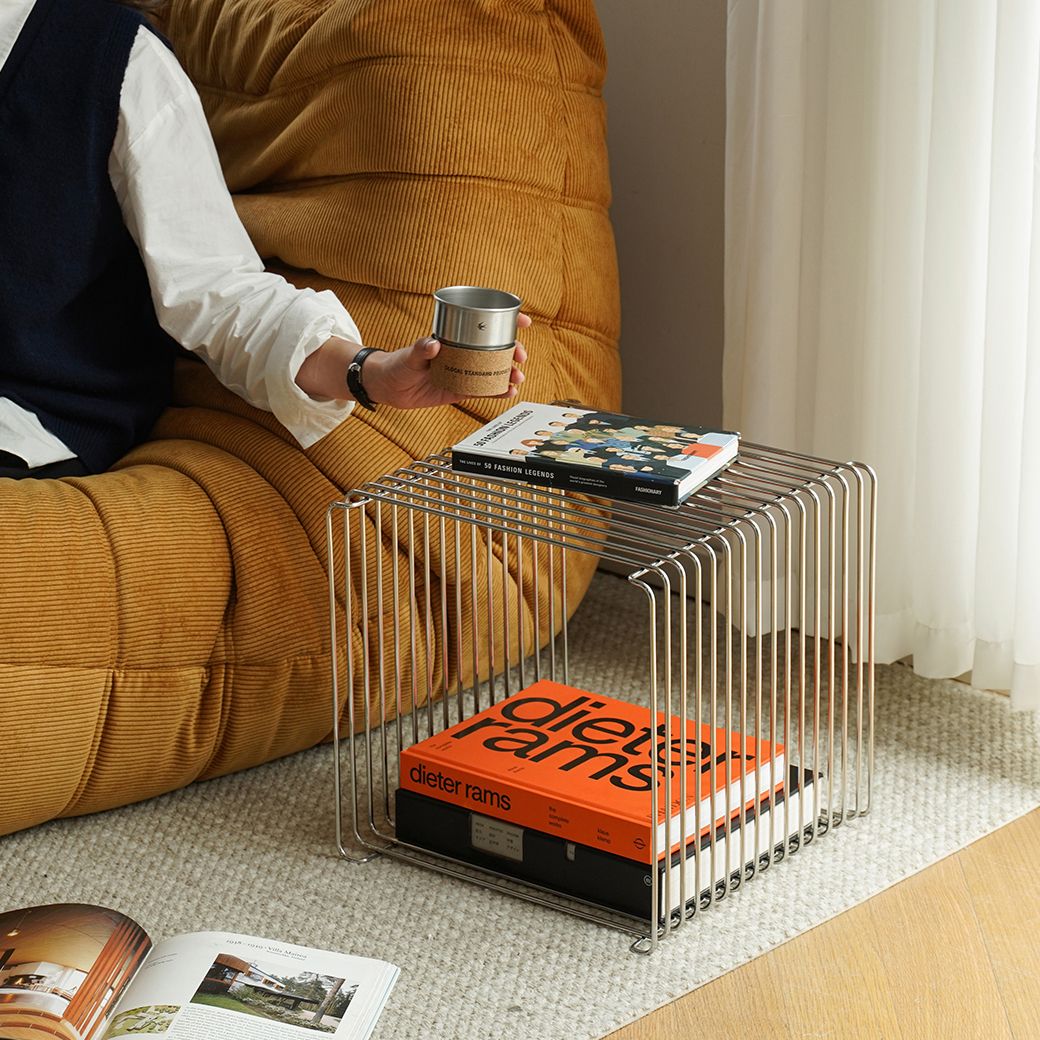 韓国] シルバー ビンテージ サイドテーブル/ミッドセンチュリー (机