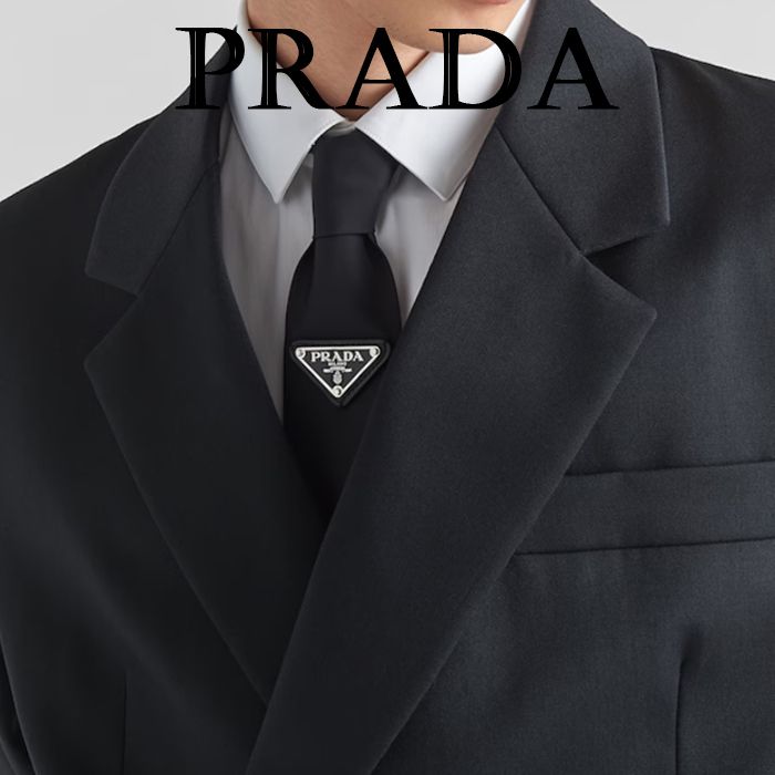 PRADA プラダ リナイロン ギャバジン ネクタイ BLACK (PRADA/ネクタイ