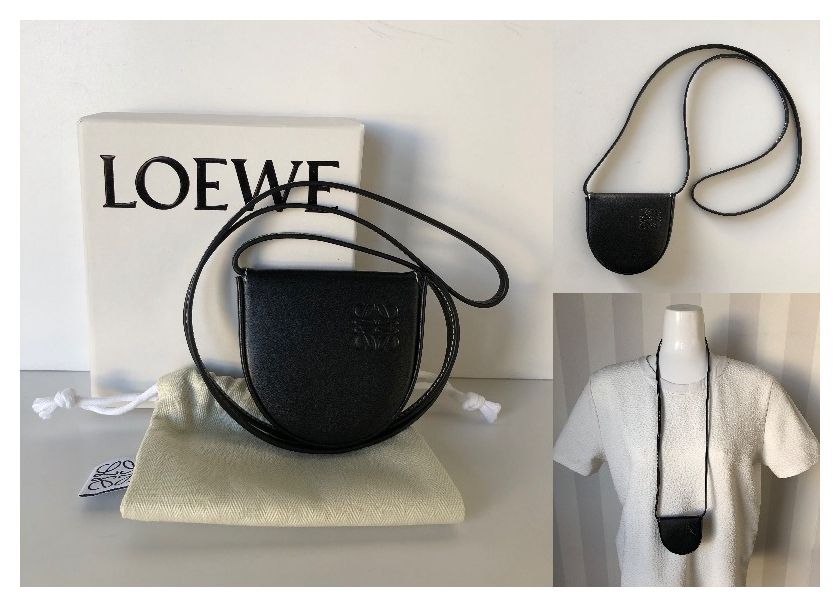 LOEWE◇ロエベ ネックウォレット/ヒールポーチ(ミニ)黒 国内即発
