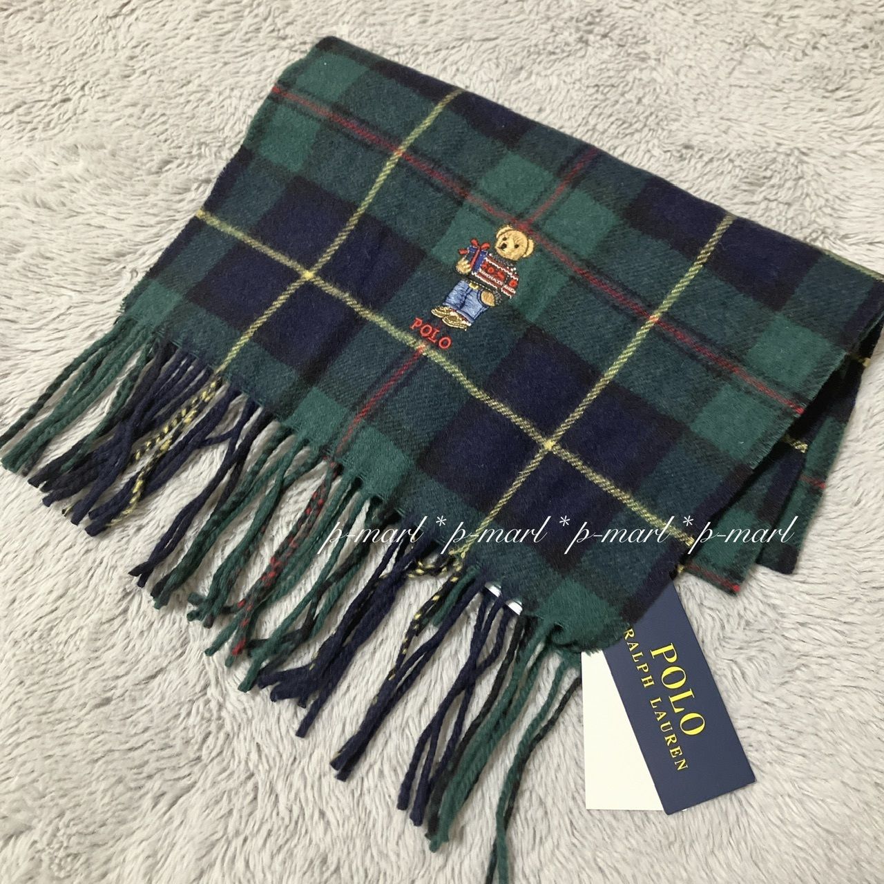 国内発*POLO RALPH LAUREN ポロベア タータンチェック マフラー (POLO