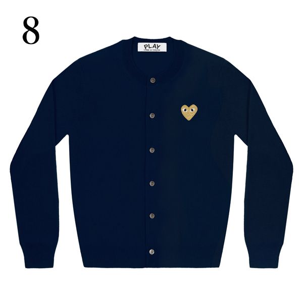 COMME des GARCONS】PLAY ハートロゴ カーディガン CREWネック (COMME