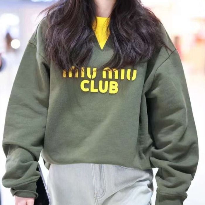 ☆Miu miu☆刺繍ロゴ入り コットンフリース スウェットシャツ (MiuMiu