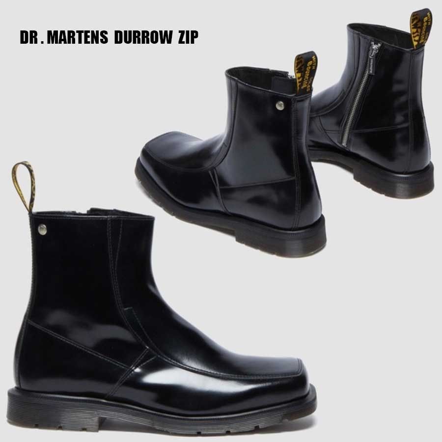 Dr Martens☆DURROW ジップ ブーツ☆兼用☆BLACK BUTTERO (Dr.Martens