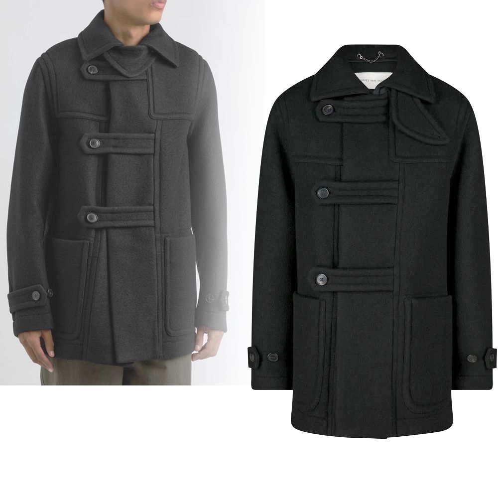 DRIES VAN NOTEN】FW24 ダッフルコート Black 送料関税込 (Dries Van