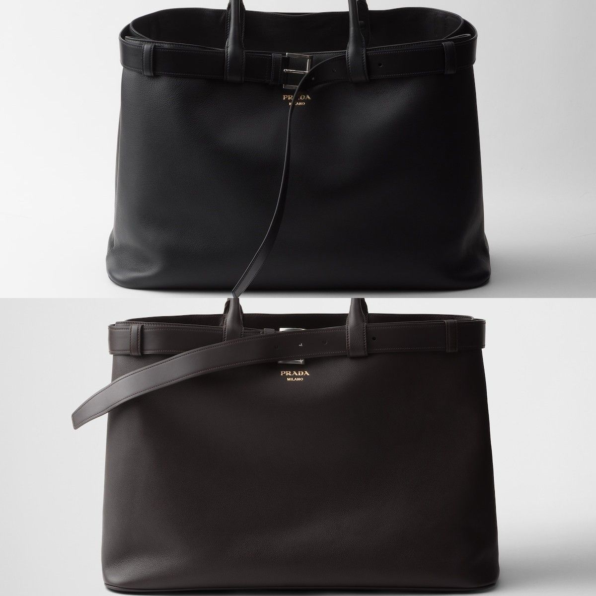 PRADA【入手困難】☆ベルト付 プラダ バックル レザー バッグ☆ (PRADA