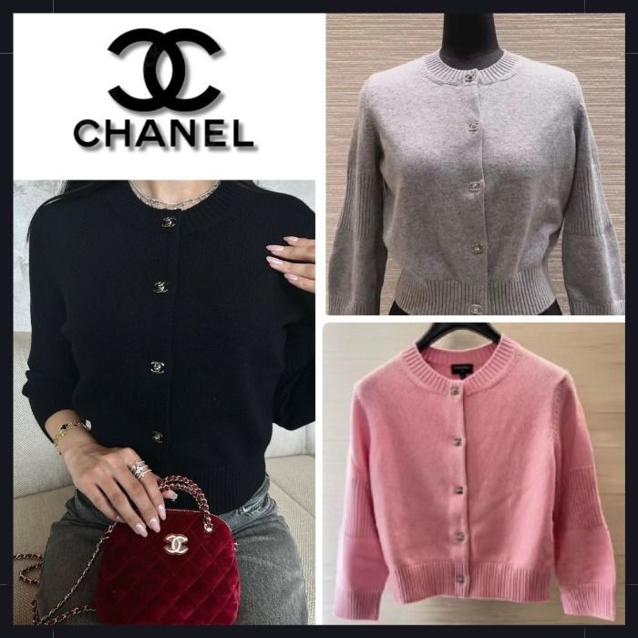 ◇24B CCボタンがかわいい◇CHANEL カーディガン ターンロック (CHANEL