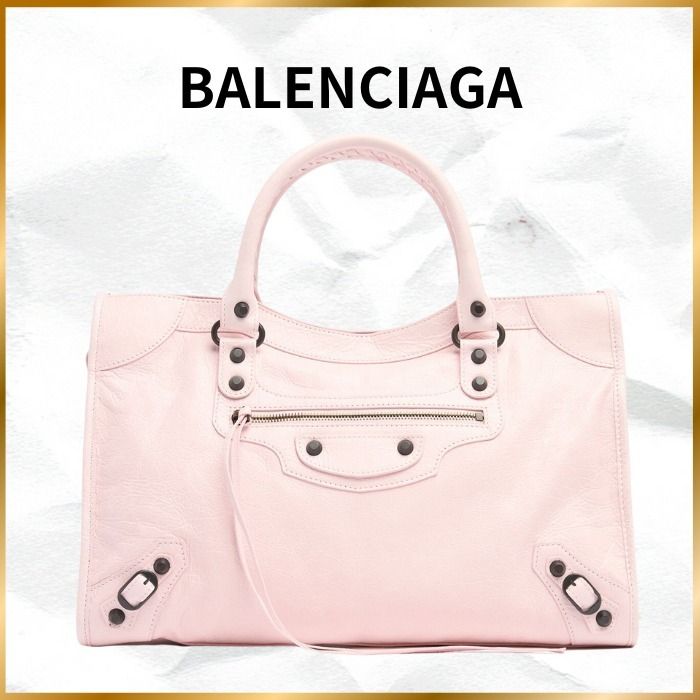◇BALENCIAGA◇Le City T Arena Storico レザー バッグ ピンク