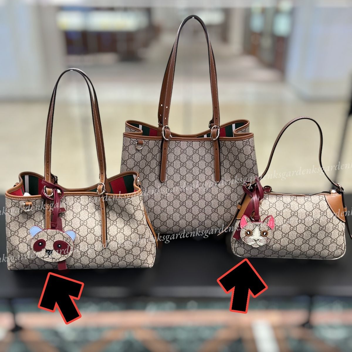 限定！すぐ届く！GUCCI ネコ パンダ シェイプ バッグ チャーム (GUCCI