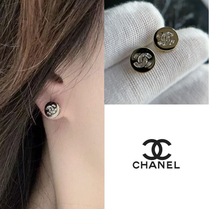 小ぶりでさりげなく♪】CHANEL ピアス クリスタル ココマーク (CHANEL