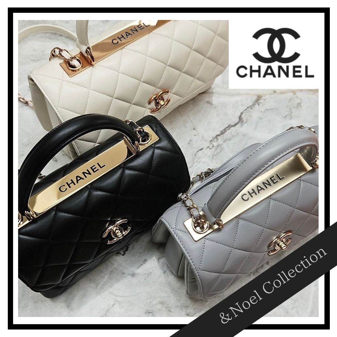 ロゴプレートの高級感】CHANEL*トップハンドル フラップバッグ (CHANEL