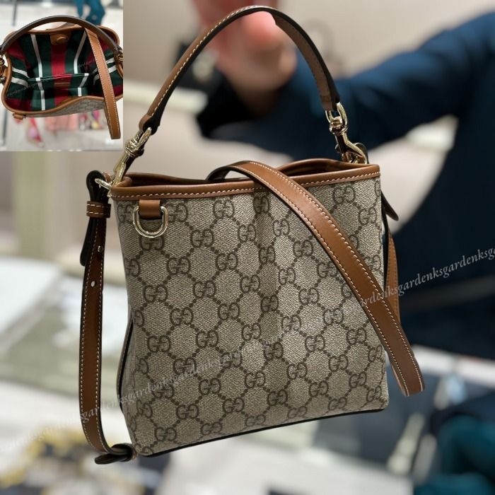 すぐ届く！GUCCI〔GGエンブレム〕ミニ バケットバッグ (GUCCI