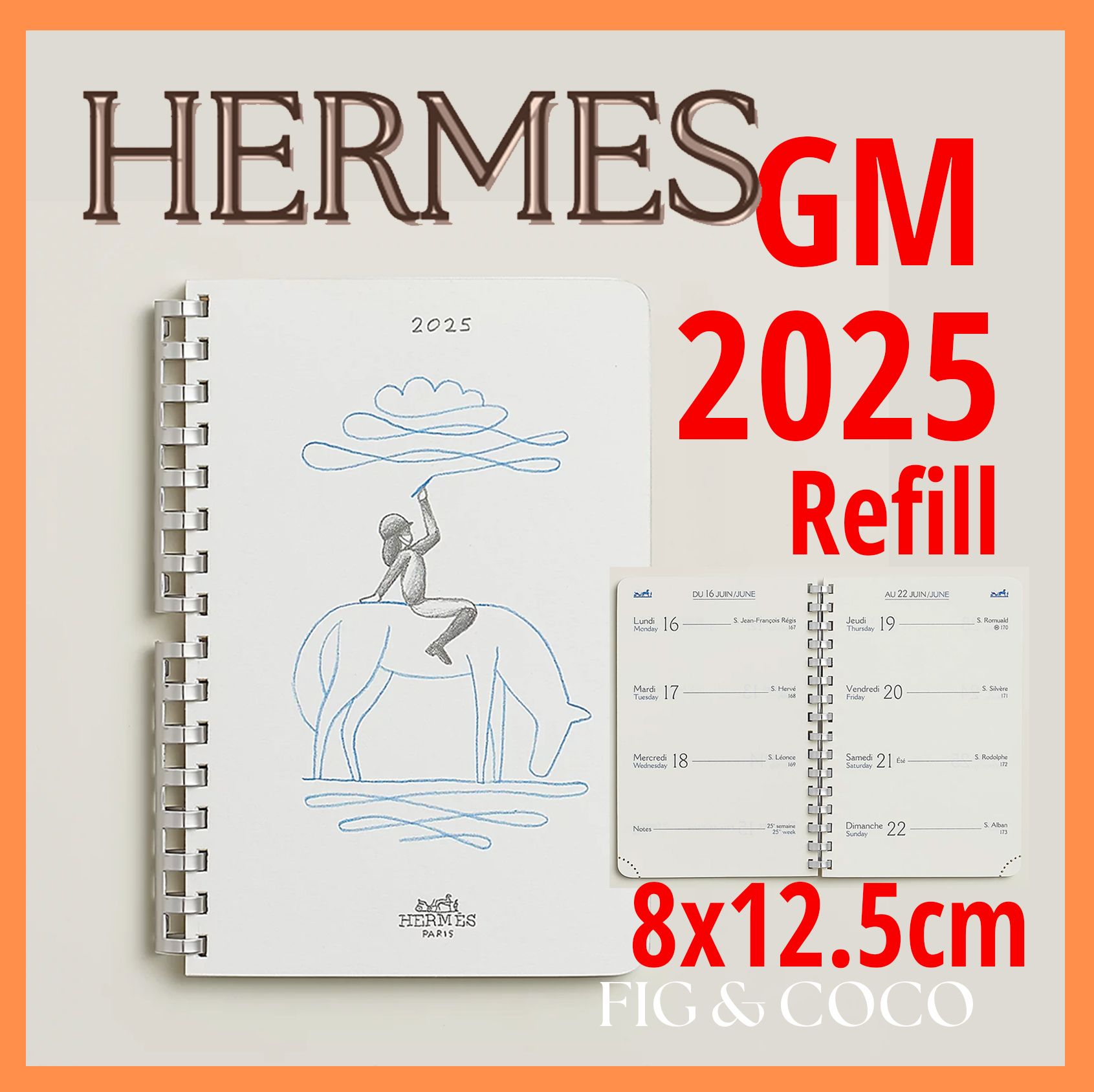2025年版[HERMES] アジェンダ《GM》レフィル 手帳 (HERMES/手帳