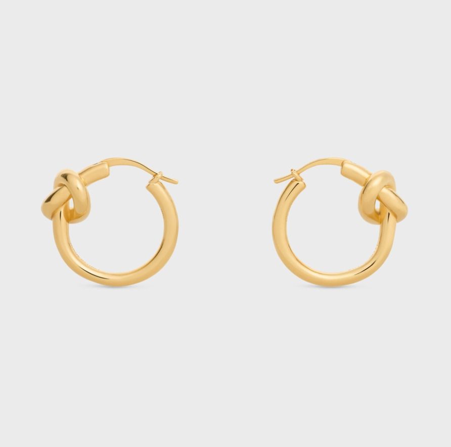 CELINE】ノット スモールフープ ゴールド/ロジウム ブラス (CELINE