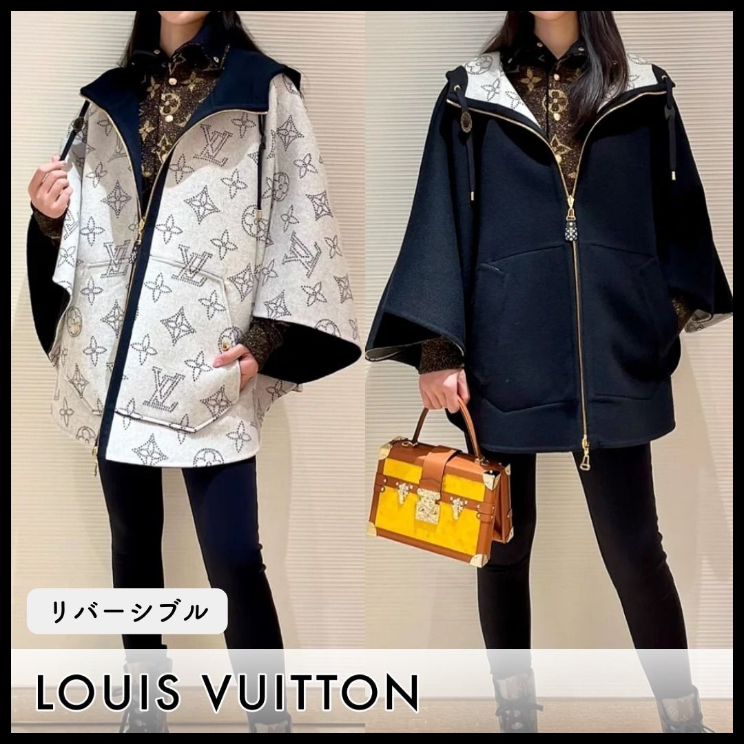 リバーシブル◇美シルエット♪】ルイヴィトン ケープ コート (Louis