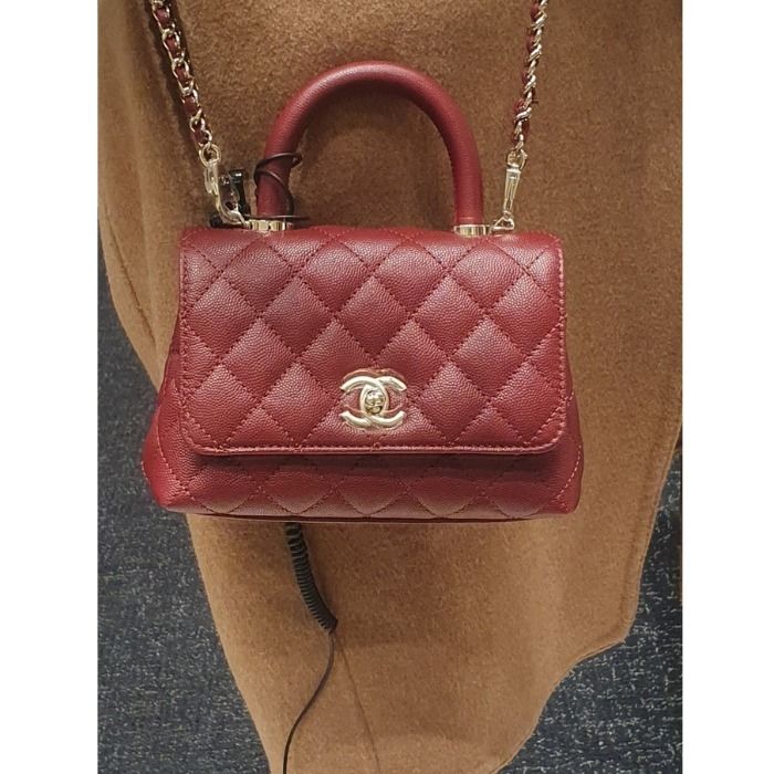 24K 大人気レアカラー バーガンディ ココハンドル【CHANEL】19cm