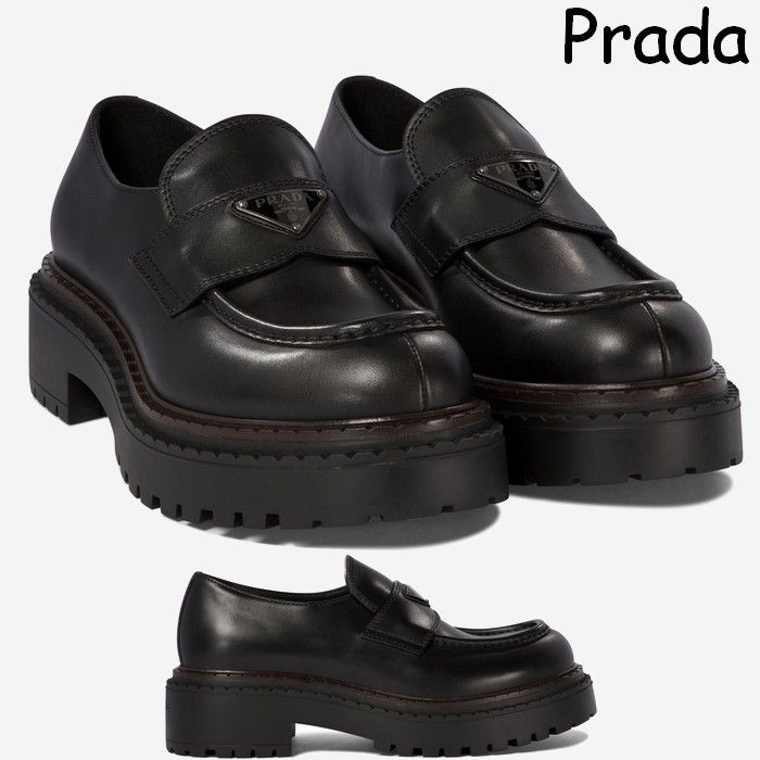 PRADA プラダ メンズ レザー ローファー 厚底 上質 革靴 *先着順