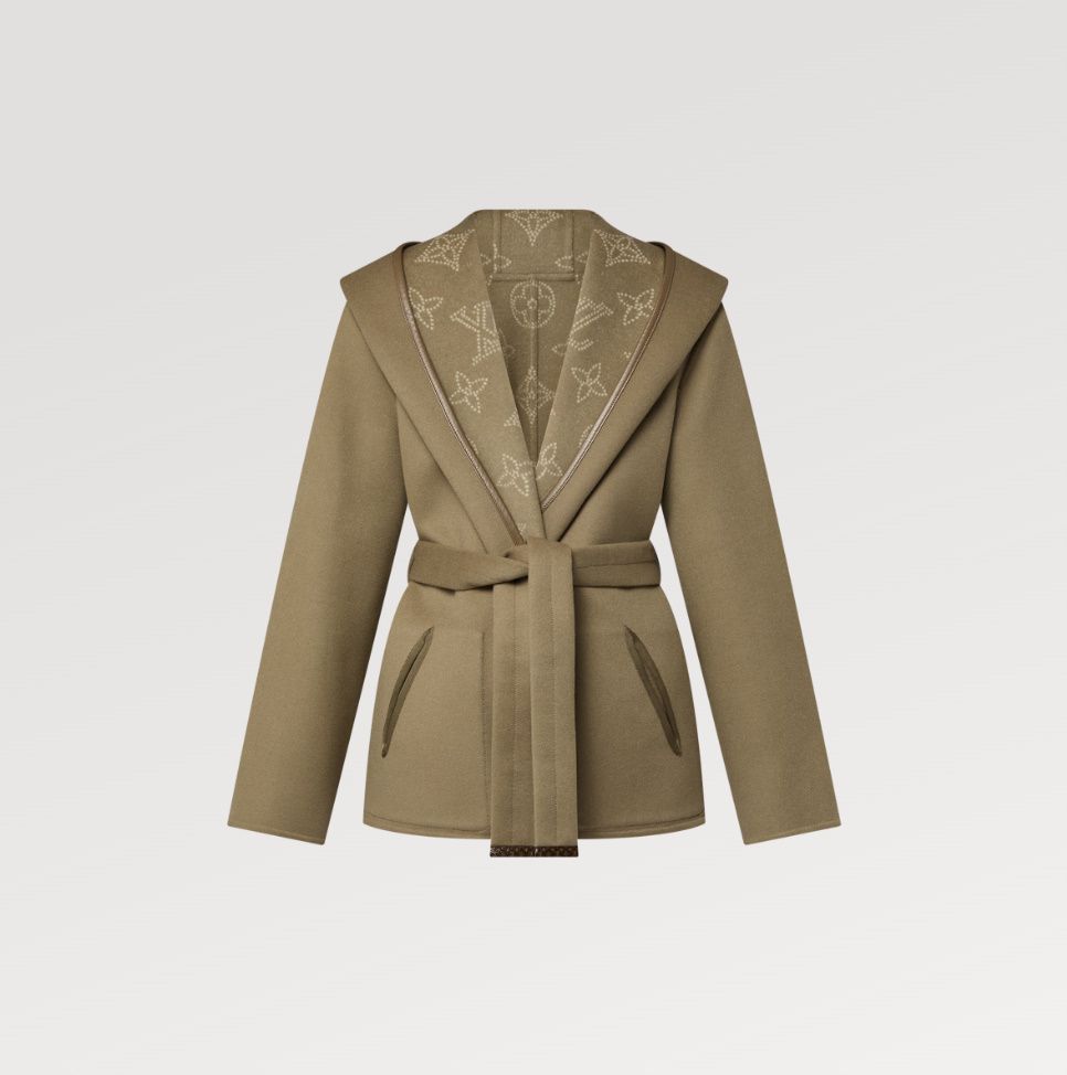 ◇【 LV 】リバーシブルシグネチャーショートフードラップコート