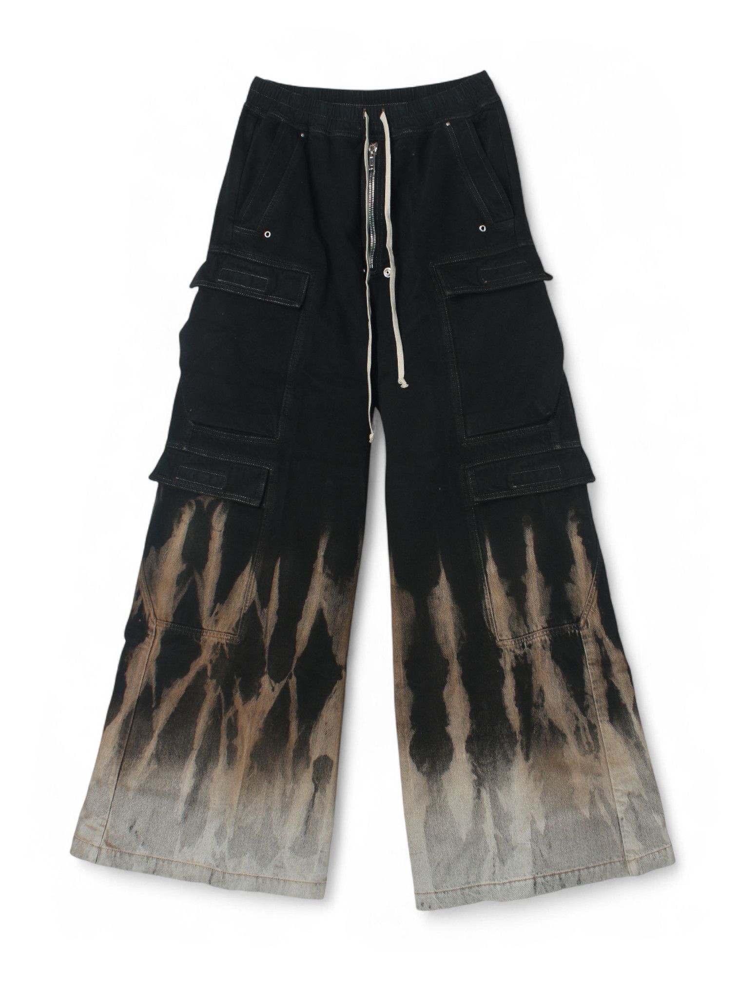 DRKSHDW | DOUBLE CARGO JUMBO BELAS IN BLACK/TERRA SUN DENIM (RICK