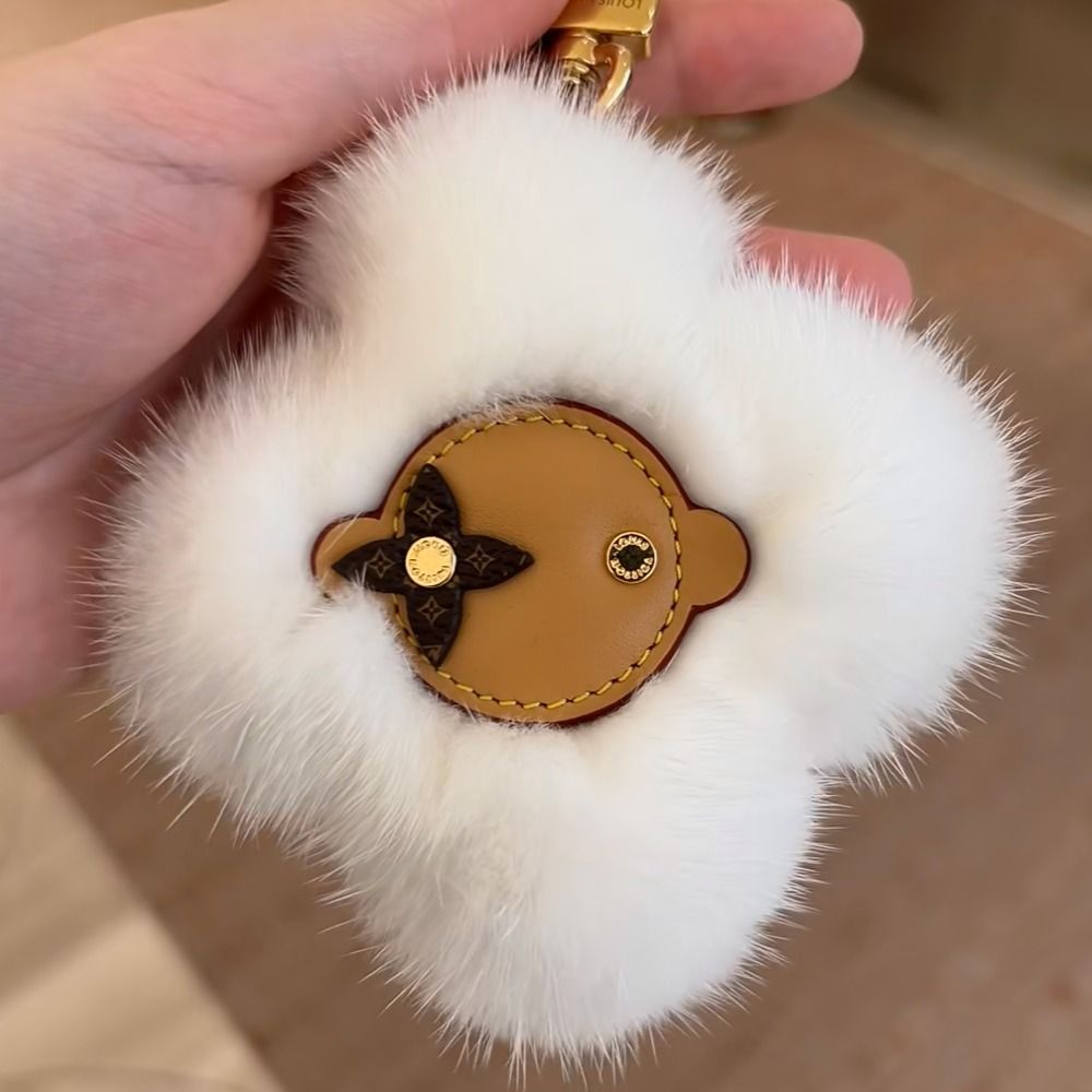 ファー×ヴィヴィエンヌが可愛い】ルイヴィトン キーホルダー (Louis