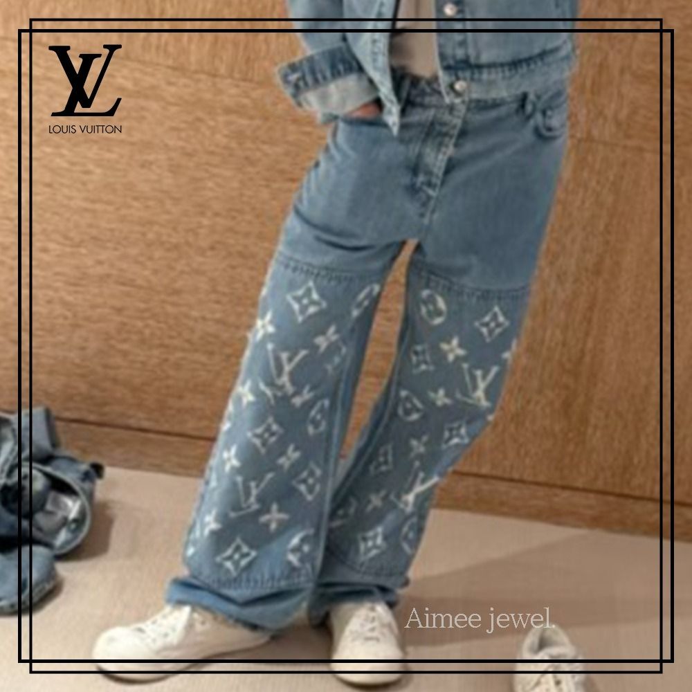 お洒落＊【Louis Vuitton】デニムスケートジーンズ モノグラム (Louis