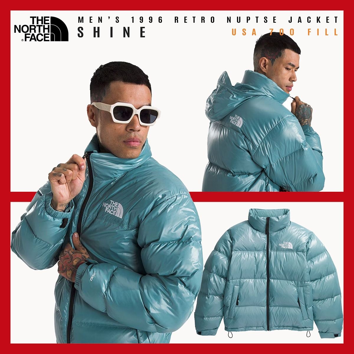 激レア 24新作☆TNF☆シャイン ヌプシ☆アルギーブルー 700fill (THE