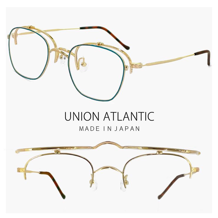 跳ね上げ式メガネ 日本製 unionatlantic ua3622 gdbl 48mm (メガネ