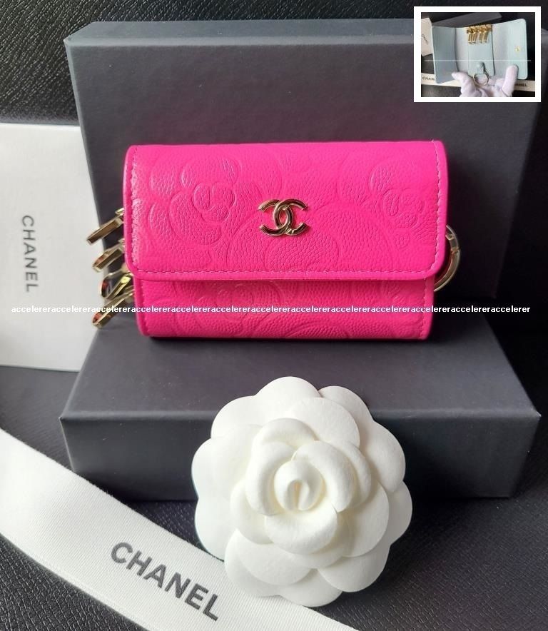 国内即発 CHANEL キーケース 取り外し可能なキーリング カメリア