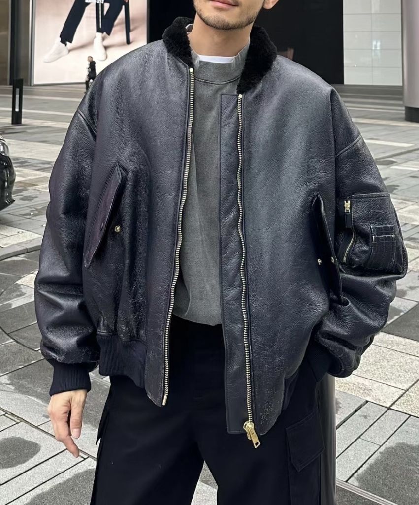 クワイエットラグジュアリー《PRADA》レザーボンバージャケット (PRADA