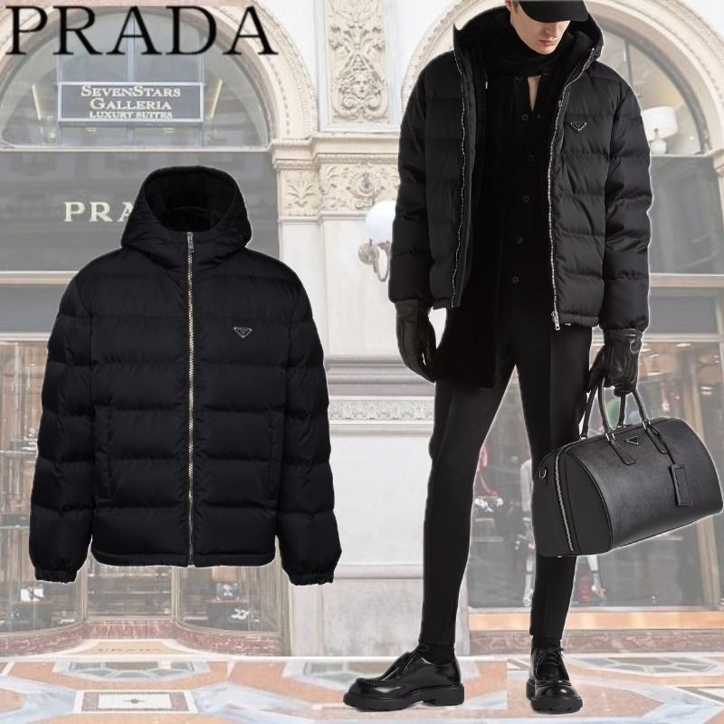 PRADA】クロップドRe-Nylonダウンジャケット (PRADA/ダウンジャケット