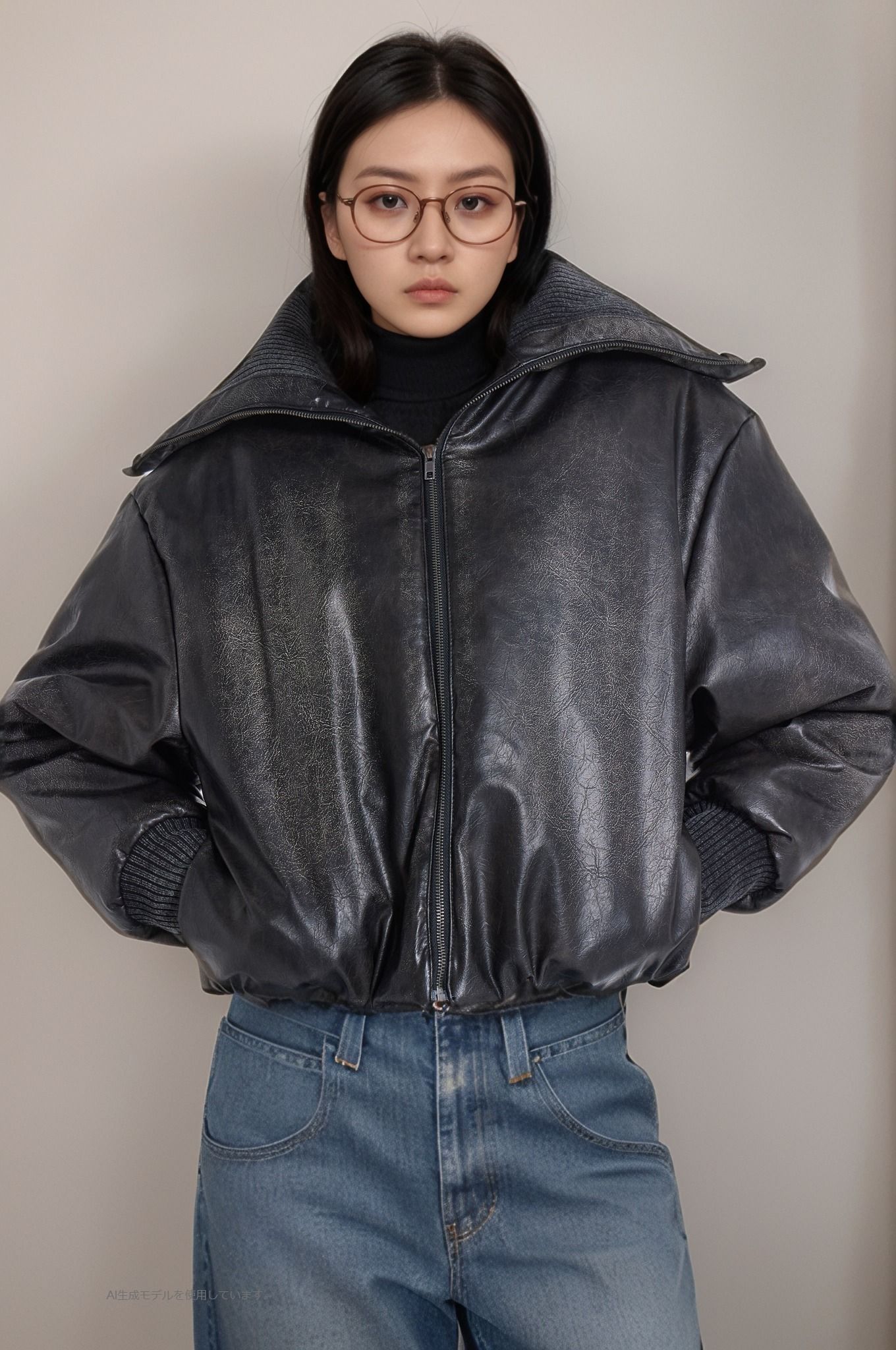 JadedLondon】Alloy Vegan Leather Bomber ジャケット BLACK (JADED